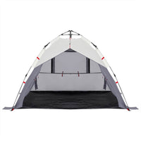 Tenda da Spiaggia 3 Persone Grigio Rilascio Rapido Impermeabile