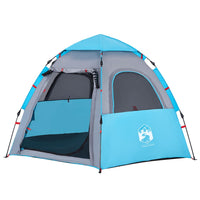 Tenda da Campeggio Cabina 4 Persone Blu a Rilascio Rapido