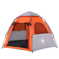 Tenda Campeggio Cabina 4 Pers. Grigio Arancione Rilascio Rapido 4005334