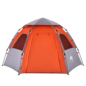 Tenda Campeggio Cabina 4 Pers. Grigio Arancione Rilascio Rapido 4005334
