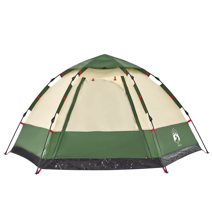 vidaXL Tenda da Campeggio Cabina 4 Persone Verde a Rilascio Rapido