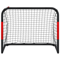Porta da Calcio con Rete Rossa e Nera 90x48x71 cm in Acciaio 4007967
