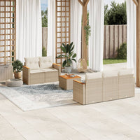 Set Divano da Giardino 6 pz con Cuscini Beige in Polyrattan 3258187