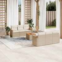 Set Divani da Giardino 7 pz con Cuscini Beige in Polyrattan 3258194