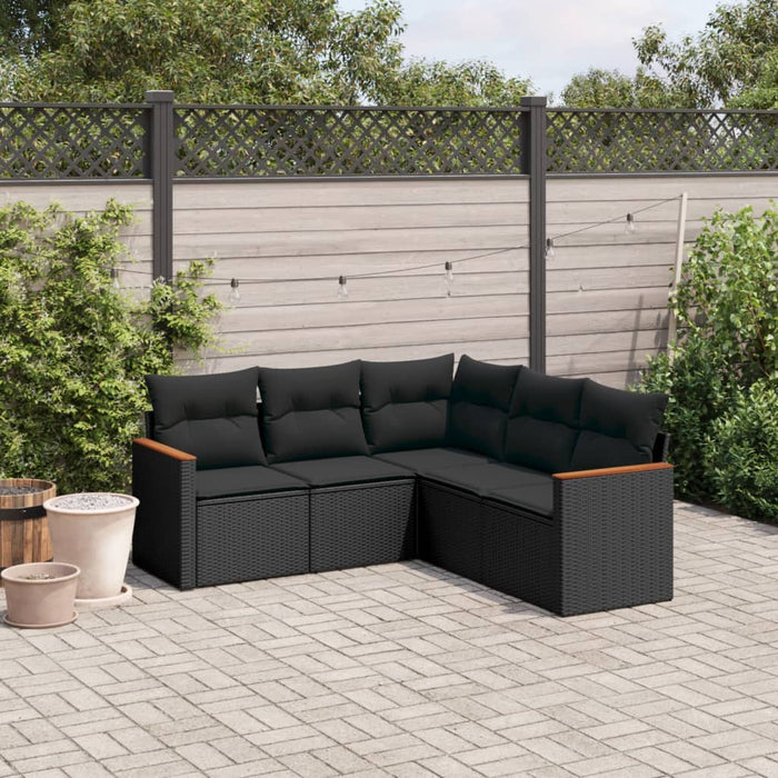 Set Divani da Giardino 5 pz con Cuscini in Polyrattan Nerocod mxl 90298