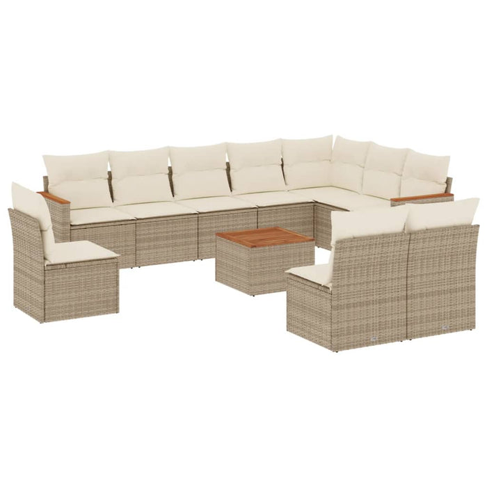 Set Divani da Giardino 11 pz con Cuscini Beige in Polyrattancod mxl 112529