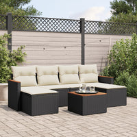 Set Divani da Giardino con Cuscini 7pz Nero Polyrattan 3258626