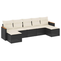 Set Divani da Giardino con Cuscini 7pz Nero Polyrattan 3258633