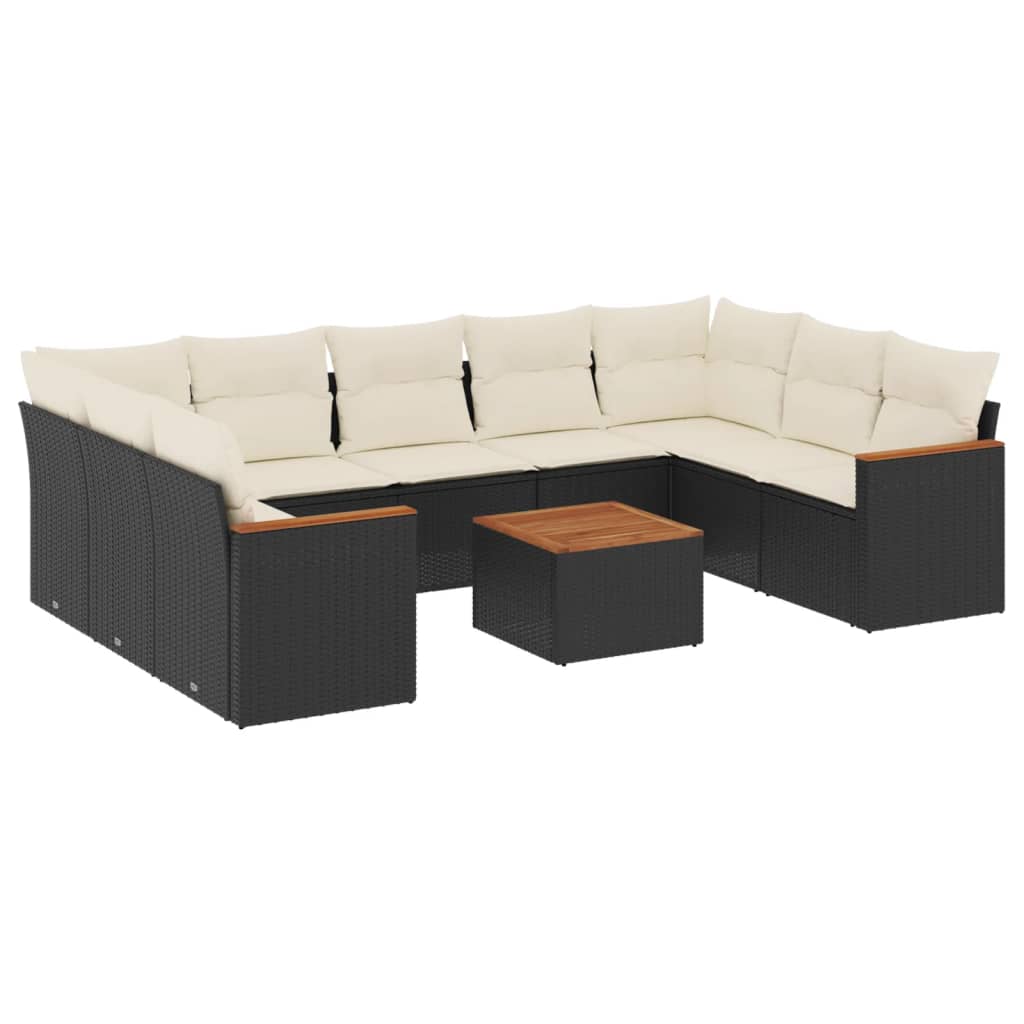 Set Divani da Giardino 10pz con Cuscini in Polyrattan Nerocod mxl 112462