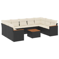 Set Divani da Giardino 10pz con Cuscini in Polyrattan Nerocod mxl 112462