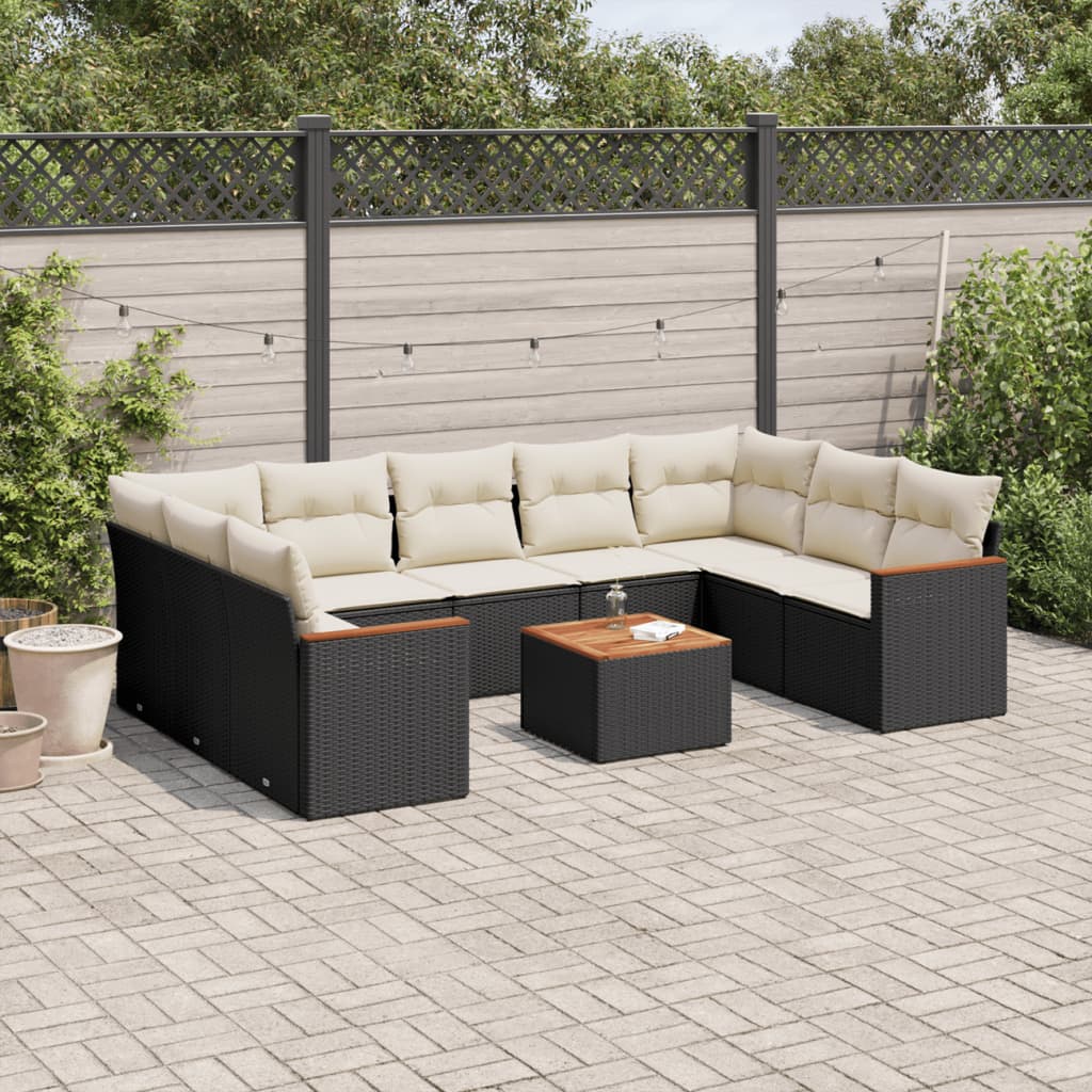 Set Divani da Giardino 10pz con Cuscini in Polyrattan Nerocod mxl 112462