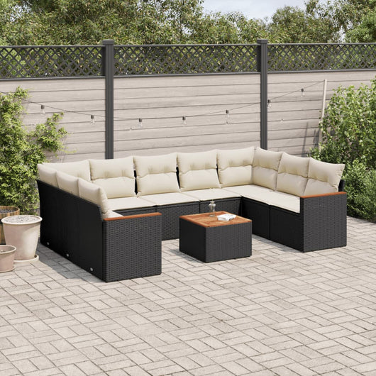 Set Divani da Giardino 10pz con Cuscini in Polyrattan Nerocod mxl 112462