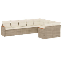 Set Divano da Giardino 9 pz con Cuscini Beige in Polyrattancod mxl 112464