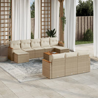 Set Divani da Giardino 11 pz con Cuscini Beige in Polyrattan 3258824
