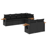 Set Divani da Giardino con Cuscini 7pz Nero Polyrattan 3259381