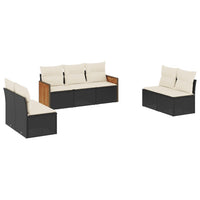 Set Divani da Giardino con Cuscini 7pz Nero Polyrattancod mxl 114389