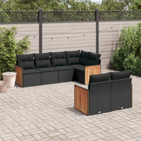 Set Divani da Giardino con Cuscini 7pz Nero Polyrattan 3260221