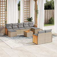 Set Divano da Giardino 10 pz con Cuscini Beige in Polyrattancod mxl 88125