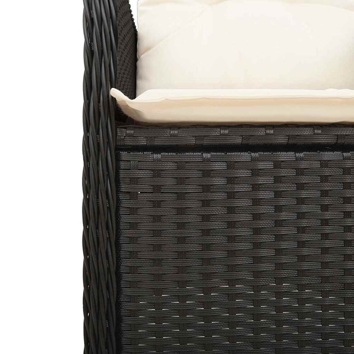 Set Bistrò da Giardino 5 pz con Cuscini in Polyrattan Nero 3276988