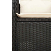 vidaXL Set Bistrò da Giardino 5 pz con Cuscini in Polyrattan Nero