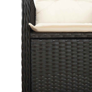 vidaXL Set Bistrò da Giardino 5 pz con Cuscini in Polyrattan Nero