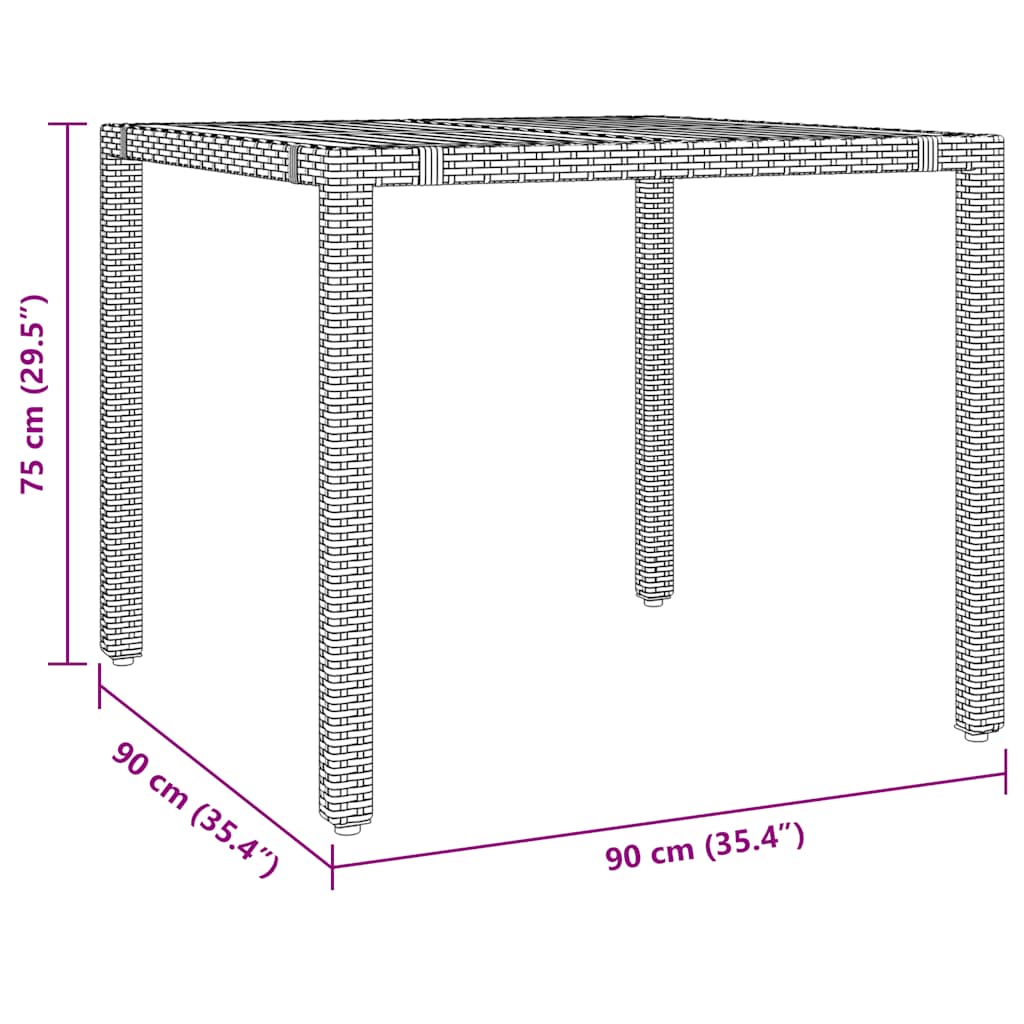 Set da Bistrò da Giardino 3 pz con Cuscini Beige in Polyrattan 3277095