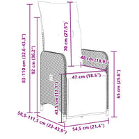 Set Bistrò da Giardino 9 pz con Cuscini in Polyrattan Nero 3277134
