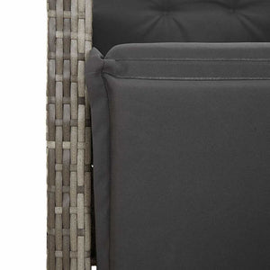 Set BistrÃ² da Giardino 11 pz con Cuscini in Polyrattan Grigio