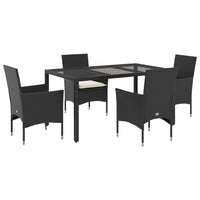 Set da Pranzo da Giardino con Cuscini 5 pz Polyrattan e Vetro 3278539