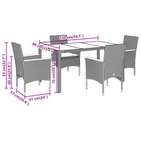 Set Pranzo da Giardino 5 pz con Cuscini Beige Polyrattan Acacia 3278641