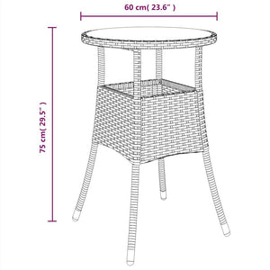 Set Pranzo da Giardino 5 pz con Cuscini Nero Polyrattan Acacia 3278718