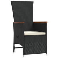 Set da Pranzo da Giardino 9 pz con Cuscini Nero in Polyrattan 3277526