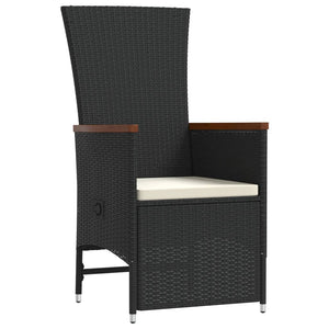 Set da Pranzo da Giardino 9 pz con Cuscini Nero in Polyrattan 3277526