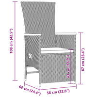 Set da Pranzo da Giardino 9 pz con Cuscini in Polyrattan Grigio 3277548