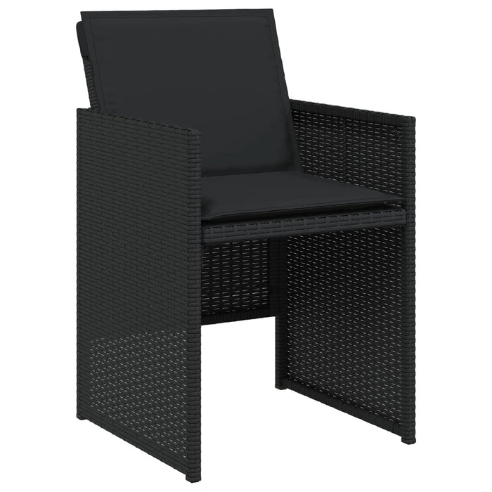 Set da Pranzo da Giardino 11 pz con Cuscini in Polyrattan Nero 3277698