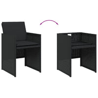 Set da Pranzo da Giardino 11 pz con Cuscini in Polyrattan Nero 3277698