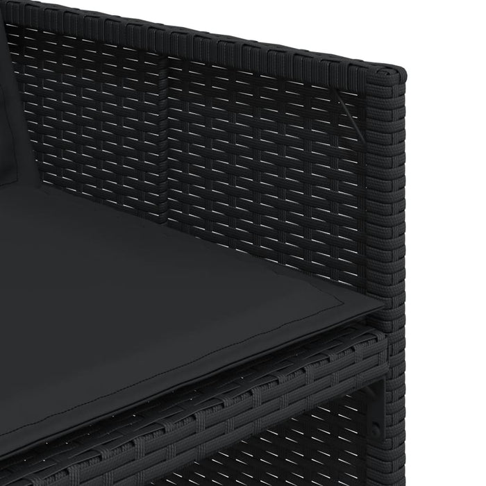 Set da Pranzo da Giardino 11 pz con Cuscini in Polyrattan Nero 3277698