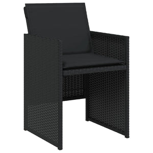 Set da Pranzo da Giardino 9 pz con Cuscini Nero in Polyrattan 3277722