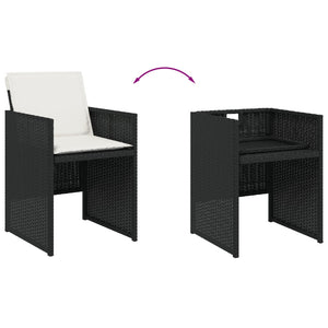 Set da Pranzo da Giardino 11 pz con Cuscini in Polyrattan Nero 3277742