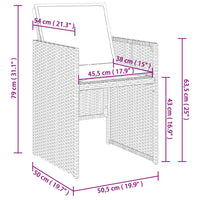Set da Pranzo da Giardino 13pz con Cuscini Marrone Polyrattan 3277808