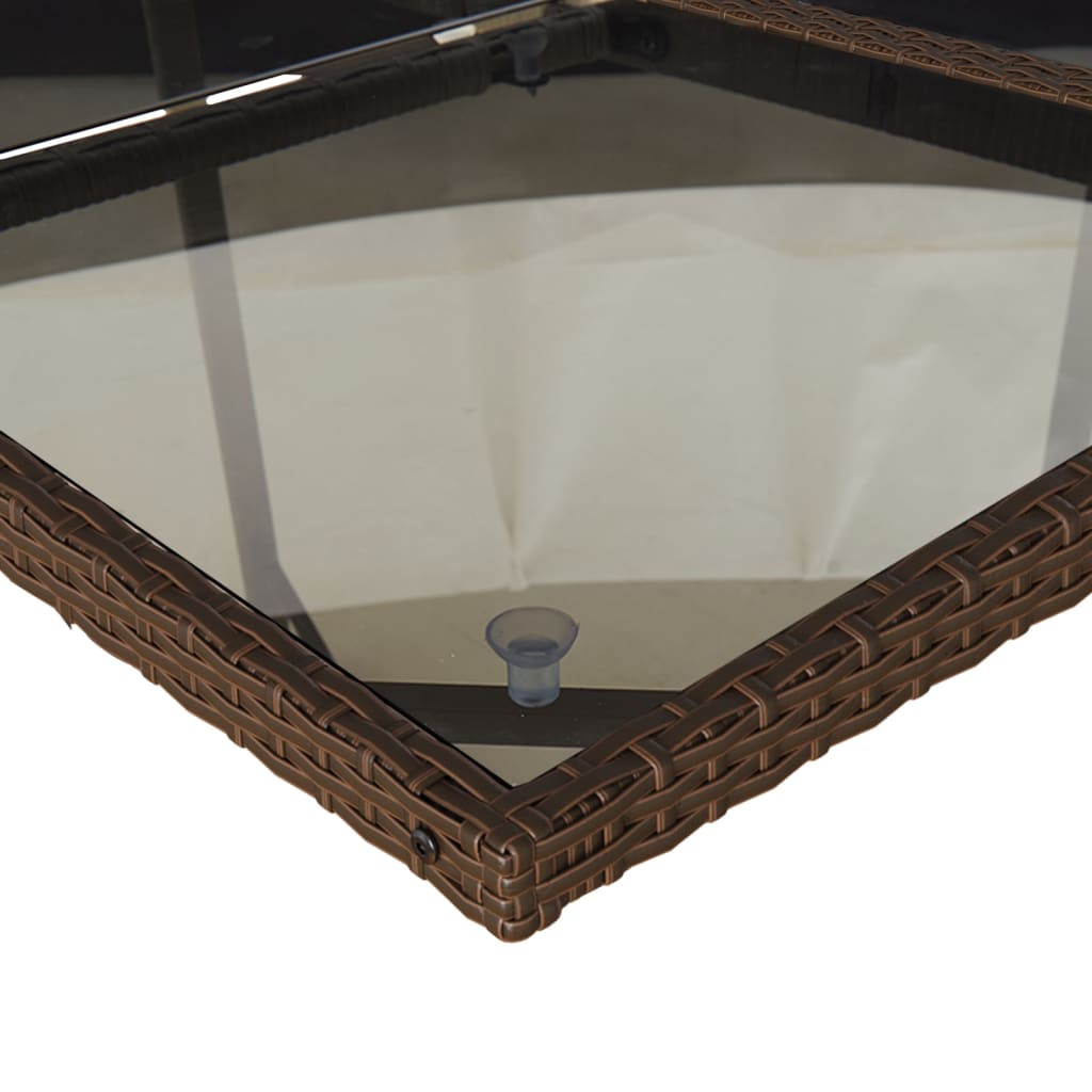 Set da Pranzo da Giardino 17 pz con Cuscini Marrone Polyrattan 3277832