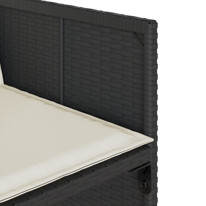 Set da Pranzo da Giardino 5 pz Nero con Cuscini in Polyrattan 3277850