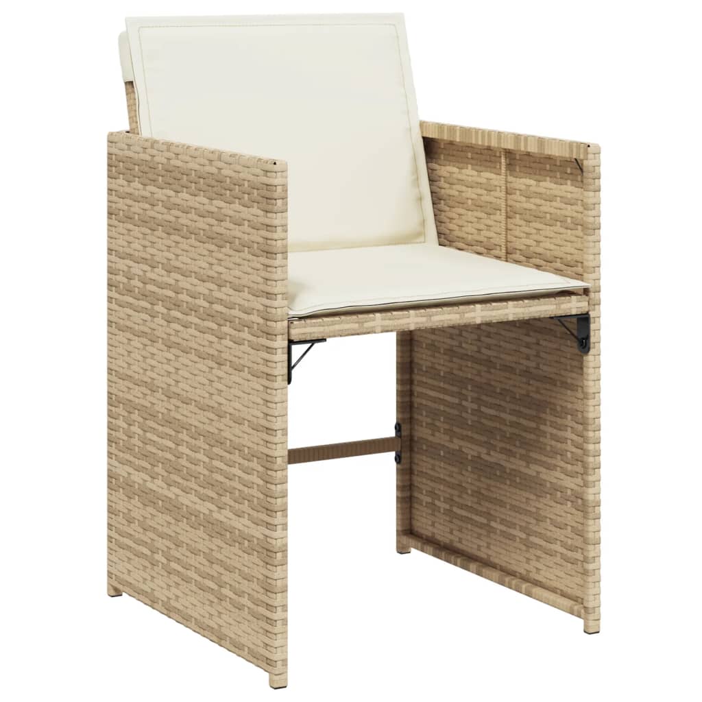Set da Pranzo da Giardino 5 pz con Cuscini Beige in Polyrattan 3277851