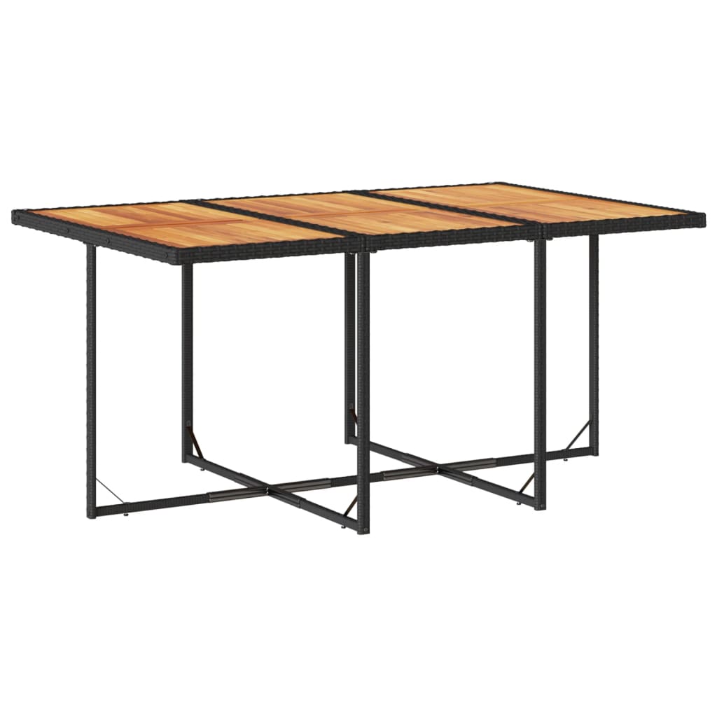 Set da Pranzo da Giardino 7 pz Nero con Cuscini in Polyrattan 3277862