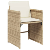 Set da Pranzo da Giardino 11 pz con Cuscini Beige in Polyrattan 3277887