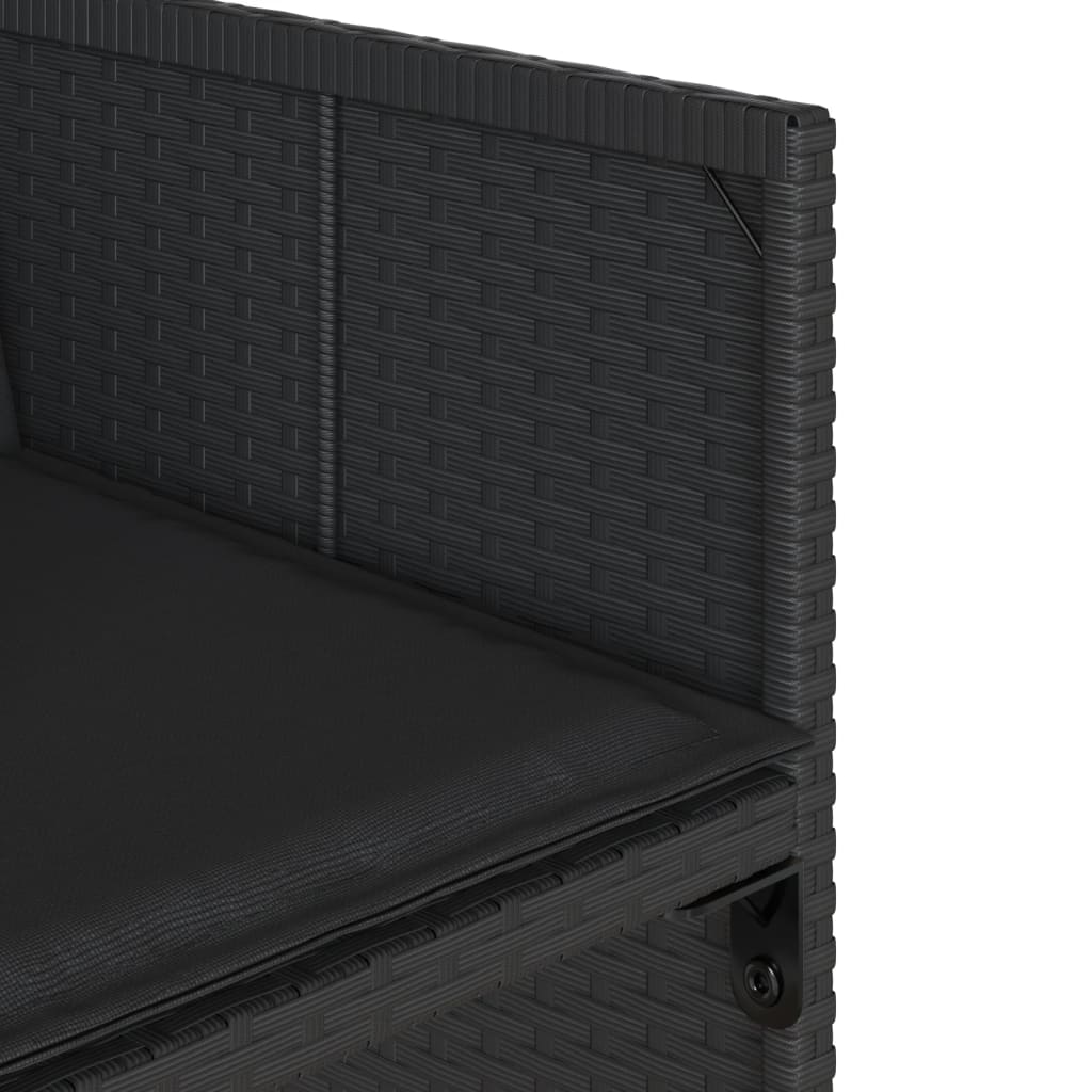 Set da Pranzo da Giardino 9 pz con Cuscini Nero in Polyrattan 3277902