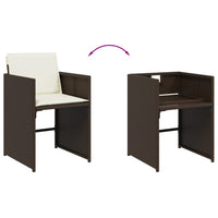 Set da Pranzo da Giardino 11 pz con Cuscini Polyrattan Marrone 3277916