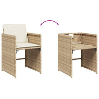 Set da Pranzo da Giardino 11 pz con Cuscini Beige in Polyrattan 3277917