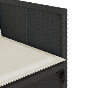 Set da Pranzo da Giardino 11 pz con Cuscini in Polyrattan Nero 3277922