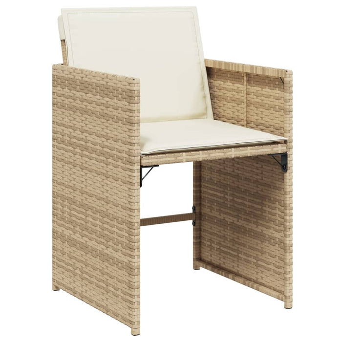 Set da Pranzo da Giardino 13 pz con Cuscini Beige in Polyrattan 3277929
